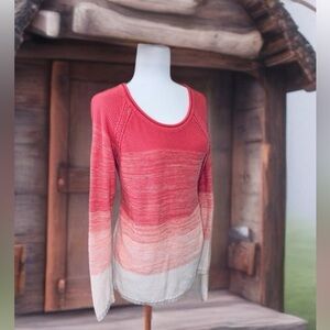 Natural Reflections Pink White Ombré Knit Sweater